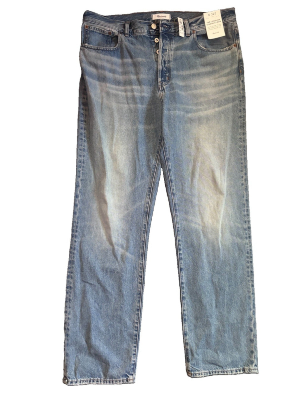 Madewell The Longline Straight Jeans 32 W TALL Buttery Soft Stretch Denim NWT